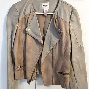 Tan leather jacket